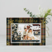 エレガント リッチ プライド  ヘリテージ スタイル ハッピー ホリデイズ 箔招待状 (立ち正面)