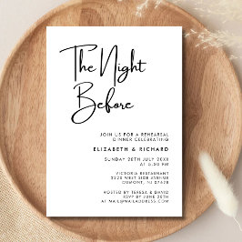 エレガント&リハモダンーサルディナーの前の夜 招待状