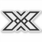 エレガント リボンライン レターX モノグラム シール (正面)