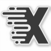 エレガント リボンライン レターX モノグラム シール (正面)