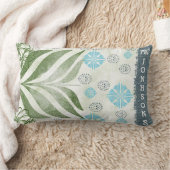 エレガント リーフ ファミリー ネーム アクセント ピロー (ブランケット)