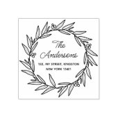 エレガント リーフ wreath ファミリー ボタニカル ラバースタンプ (インプリント)