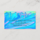 エレガント レインボー ドリップス ハサミ ホログラフィック ヘア 名刺 (裏面)