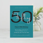 エレガント、レトロの第50誕生日の招待状 招待状 (スタンド正面)