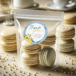 エレガント レモン メディテレーニア ベイビー シャワー スティッカー ラウンドシール