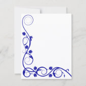 エレガント ロイヤルブルーの渦巻き レセプション 招待状 (裏面)