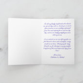 エレガント ロイヤルブルー ウェディング サンキューカード (内部)