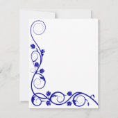 エレガント ロイヤルブルー スワール 受付 招待状 (裏面)