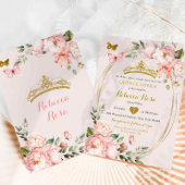 エレガント ロイヤル ライトピンク ゴールド バタフライ ミス キンセ 招待状