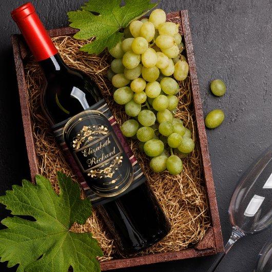 エレガント ロマンス ヴィンテージ デマスク セレブレーション ワインラベル