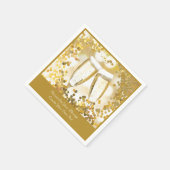 エレガント&ロマンチックなシャンパングラスがパーソナライズ スタンダードカクテルナプキン (角)