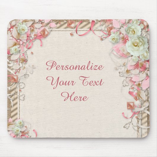 エレガント&ロマンチックなフローラガーデンフラワーキャノピー マウスパッド (正面)