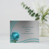 エレガント&ロマンチックなブルーのバラ&パールのパーソナライズ 案内ポストカード (スタンド正面)