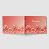 エレガント&ロマンチックな桃のバラパーソナライズ ゲストブック (全面)