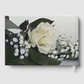 エレガント&ロマンチックな白いバラがパーソナライズ ゲストブック (裏面)