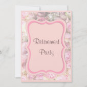 エレガント&ロマンチックな額縁の花束の退職 招待状 (正面)