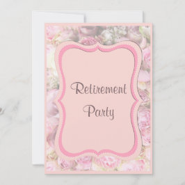 エレガント&ロマンチックな額縁の花束の退職 招待状