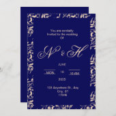 エレガント&ロマンチック結婚式招待状 招待状 (正面/裏面)