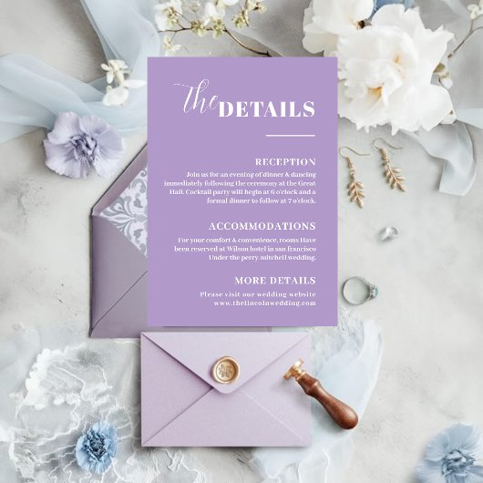 エレガント ロマンチック パープル 詳細 封筒 カード