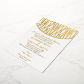 エレガント ロマンティック スクリプト ゴールデン パール ウェディング ゴールド 箔招待状 (回転した状態)