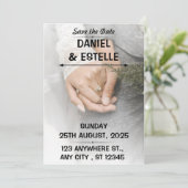 エレガント ロマンティック セーブ・ザ・デート ウェディングカード 招待状 (スタンド正面)
