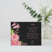 エレガント ロマンティック ピンク フローラル メイド オブ オナー カード (スタンド正面)