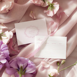 エレガント ロマンティック ピンク ブライダルシャワー レシピ カード