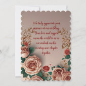 エレガント ロマンティック ピンク ローズ サンキューカード (正面)