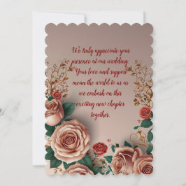 エレガント ロマンティック ピンク ローズ サンキューカード