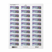 エレガント ロマンティック 水彩 紫のハイドランジア フレーム ラベル (フルシート)