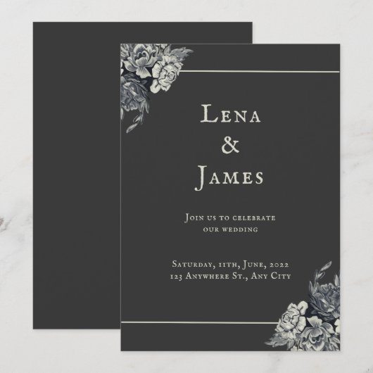 エレガント&ロマン 招待状 (正面/裏面)