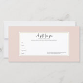 エレガント ローズゴールド ギフト証明書 (正面)