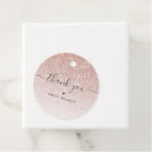 エレガント ローズゴールド グリッター サンクス フェイバータグ (インサイチュ)