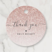 エレガント ローズゴールド グリッター サンクス フェイバータグ (正面)