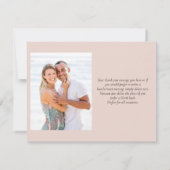 エレガント ローズゴールド グリッター スクリプト ゴールド ハート フォト サンキューカード (裏面)