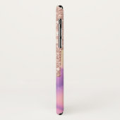 エレガント ローズゴールド グリッター ドリップス ホログラフィック Case-Mate iPhoneケース (裏面/左)