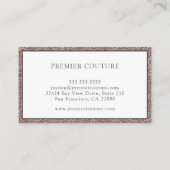 エレガント ローズゴールド グリッター 名刺 (裏面)