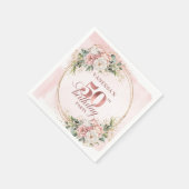 エレガント ローズゴールド グリーンナリー 50歳の誕生日 ナプキン スタンダードカクテルナプキン (角)