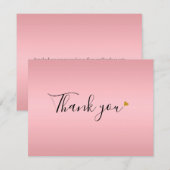 エレガント ローズゴールド スクリプト サンキューカード (正面/裏面)