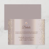 エレガント ローズゴールド スパークル グリッター ホイル エンクロージャーカード (正面/裏面)