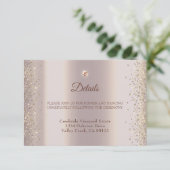 エレガント ローズゴールド スパークル グリッター ホイル エンクロージャーカード (スタンド正面)