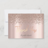 エレガント ローズゴールド ダイヤモンド ありがとうカード サンキューカード (正面)