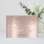 エレガント ローズゴールド ダイヤモンド ありがとうカード サンキューカード (スタンド正面)