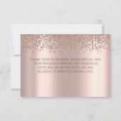 エレガント ローズゴールド ダイヤモンド ありがとうカード サンキューカード (裏面)