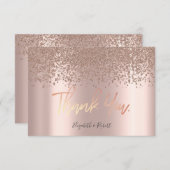 エレガント ローズゴールド ダイヤモンド ありがとうカード サンキューカード (正面/裏面)