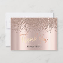 エレガント ローズゴールド ダイヤモンド ありがとうカード