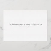 エレガント ローズゴールド フォイル スクリプト サンクス カード (裏面)