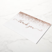 エレガント ローズゴールド フォイル スクリプト サンクス カード (回転した状態)