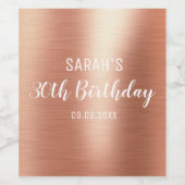 エレガント ローズゴールド ホイル どんな年齢でも 30歳の誕生日パーティー ワインラベル (シングルラベル)