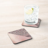 エレガント ローズゴールド モノグラム コースター (右側)